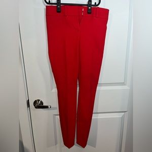NWT Loft Petites Marisa Skinny Size 00P Red Fitted Slack Professional Pants HTF
